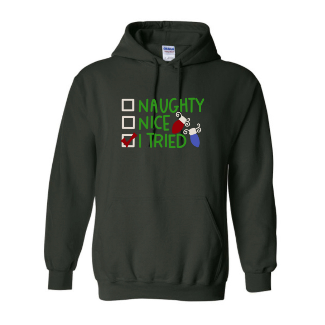 Naughty, nice, I tried Sweatshirt