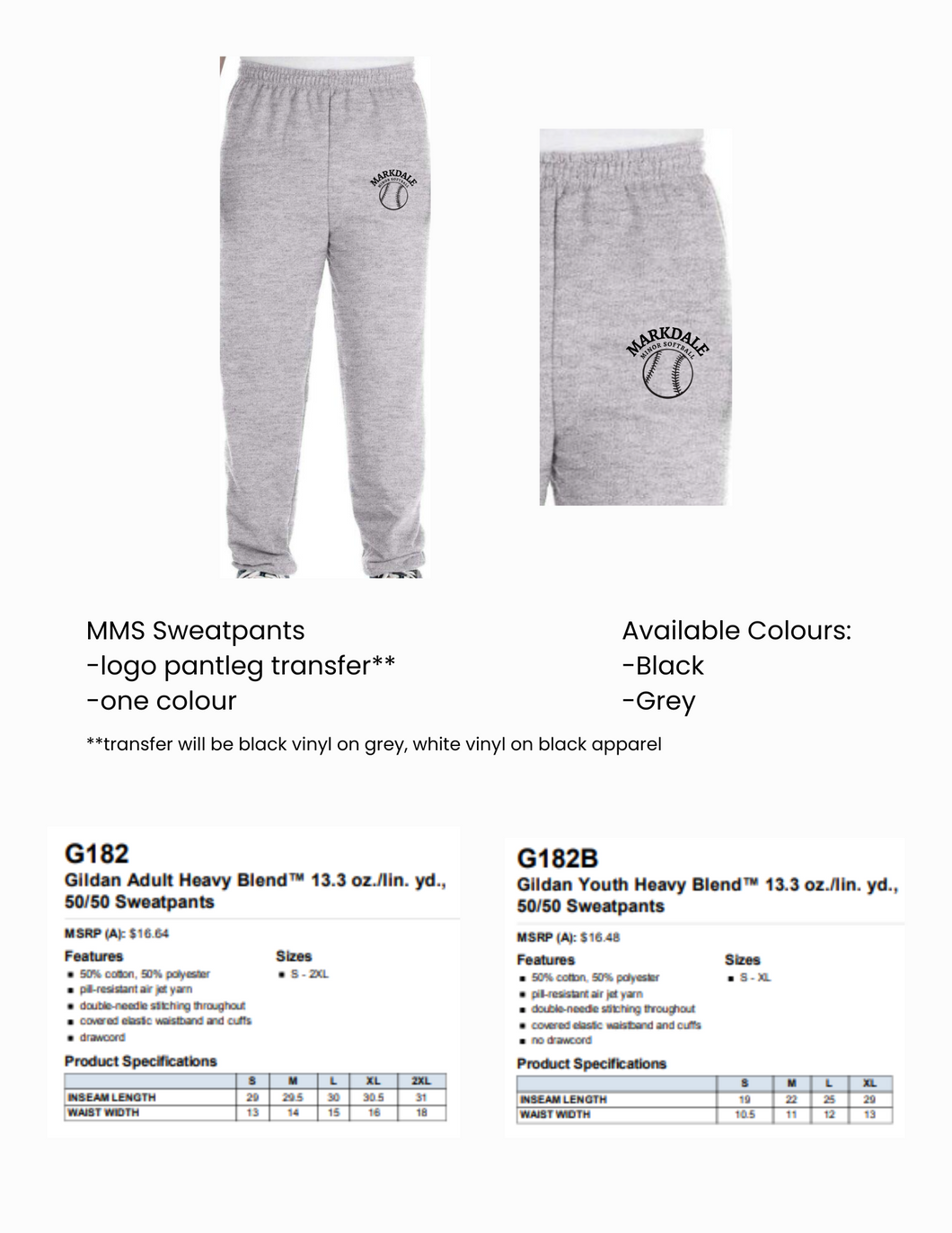Markdale Minor Softball Sweatpants