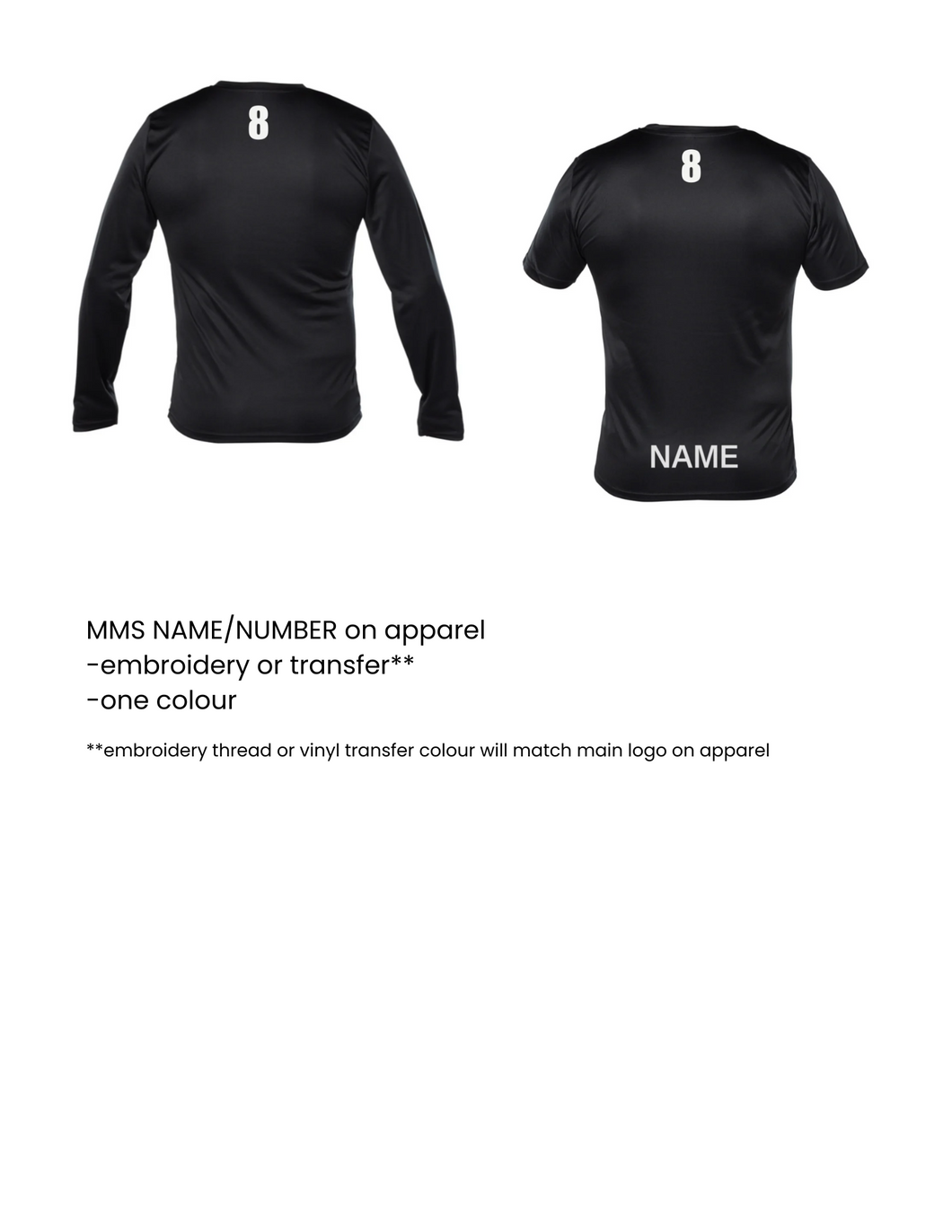 Markdale Softball NAME/#/COACH on apparel