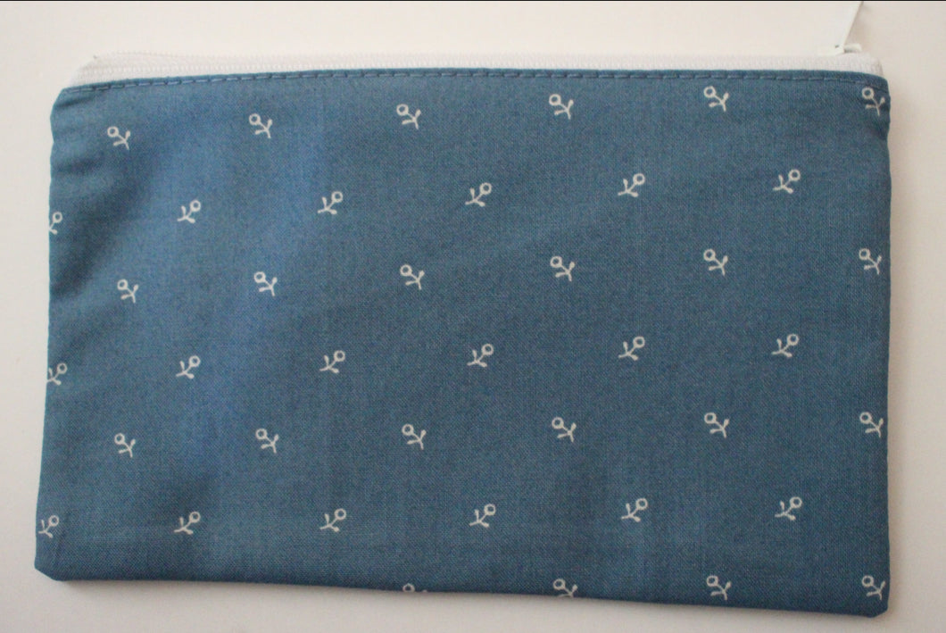 Blue Small Flowers Pouch