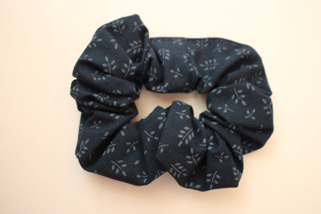 Navy Vines Scrunchie