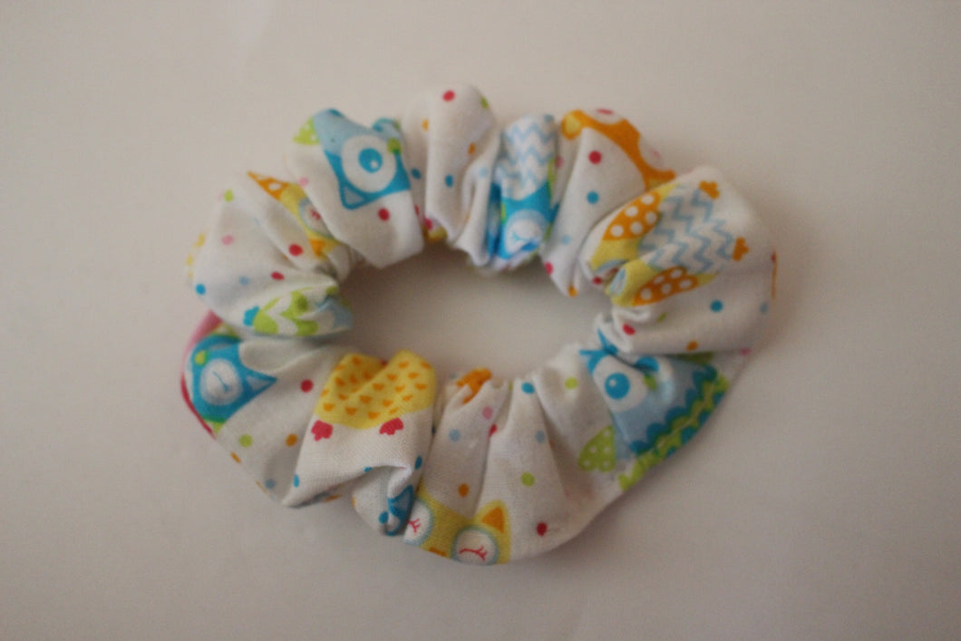 White Owls Scrunchie