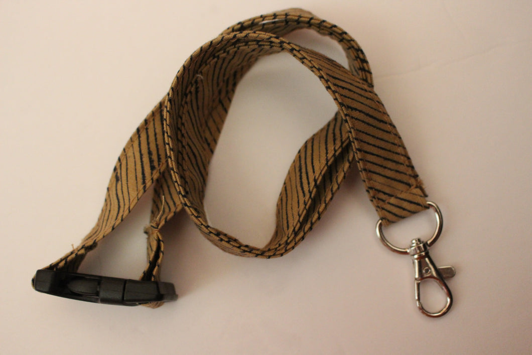 Tan Stripes Lanyard