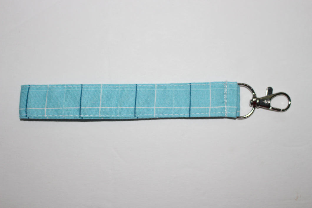 Blue Plaid Wristlet