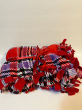 Load image into Gallery viewer, Red/Purple/Black Plaid Blanket
