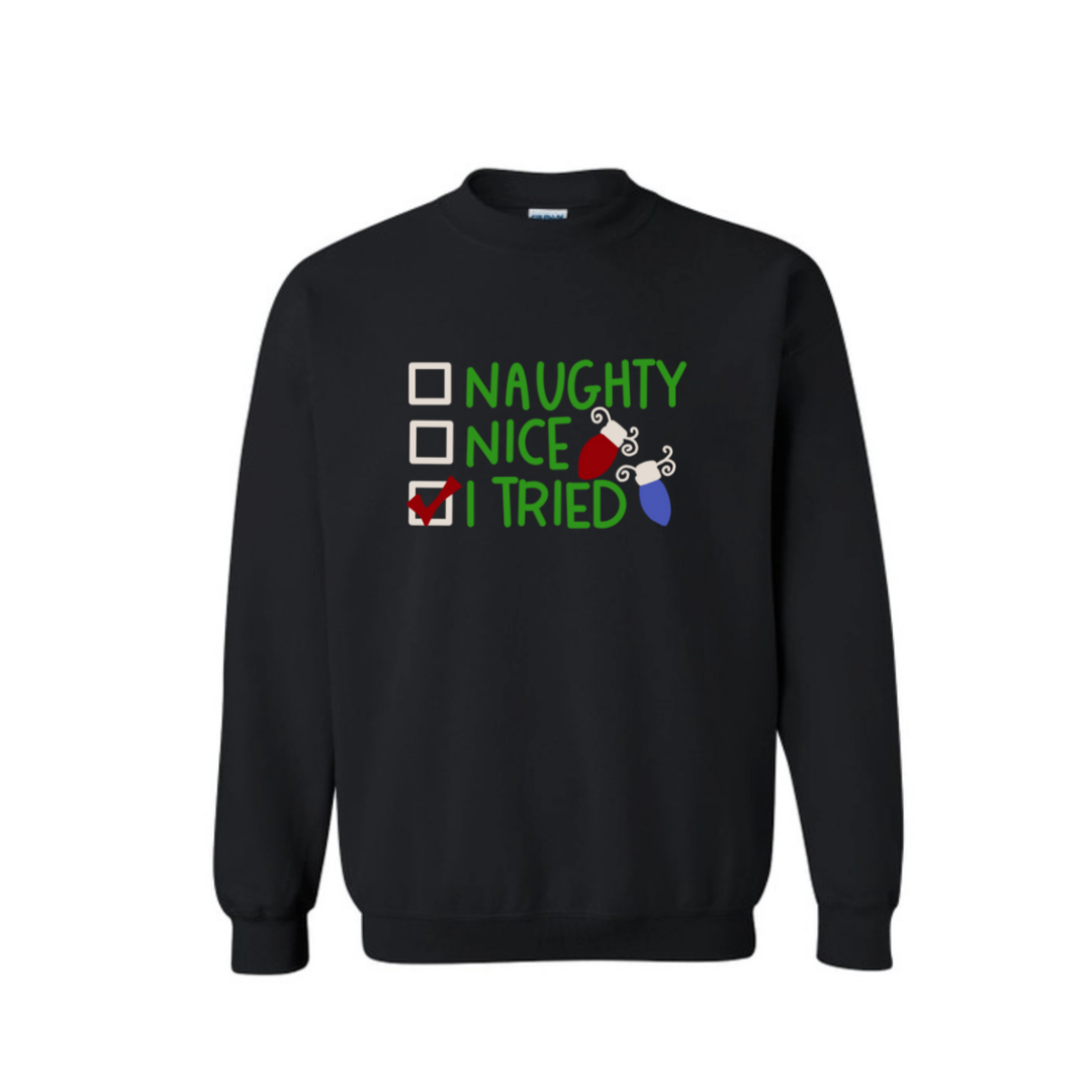 Naughty, nice, I tried Sweater