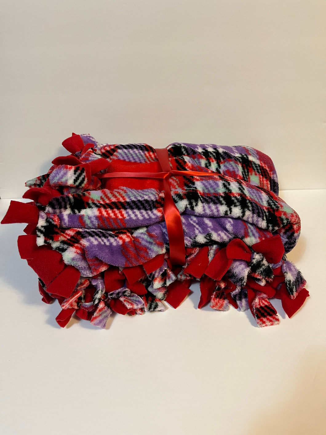 Red/Purple/Black Plaid Blanket