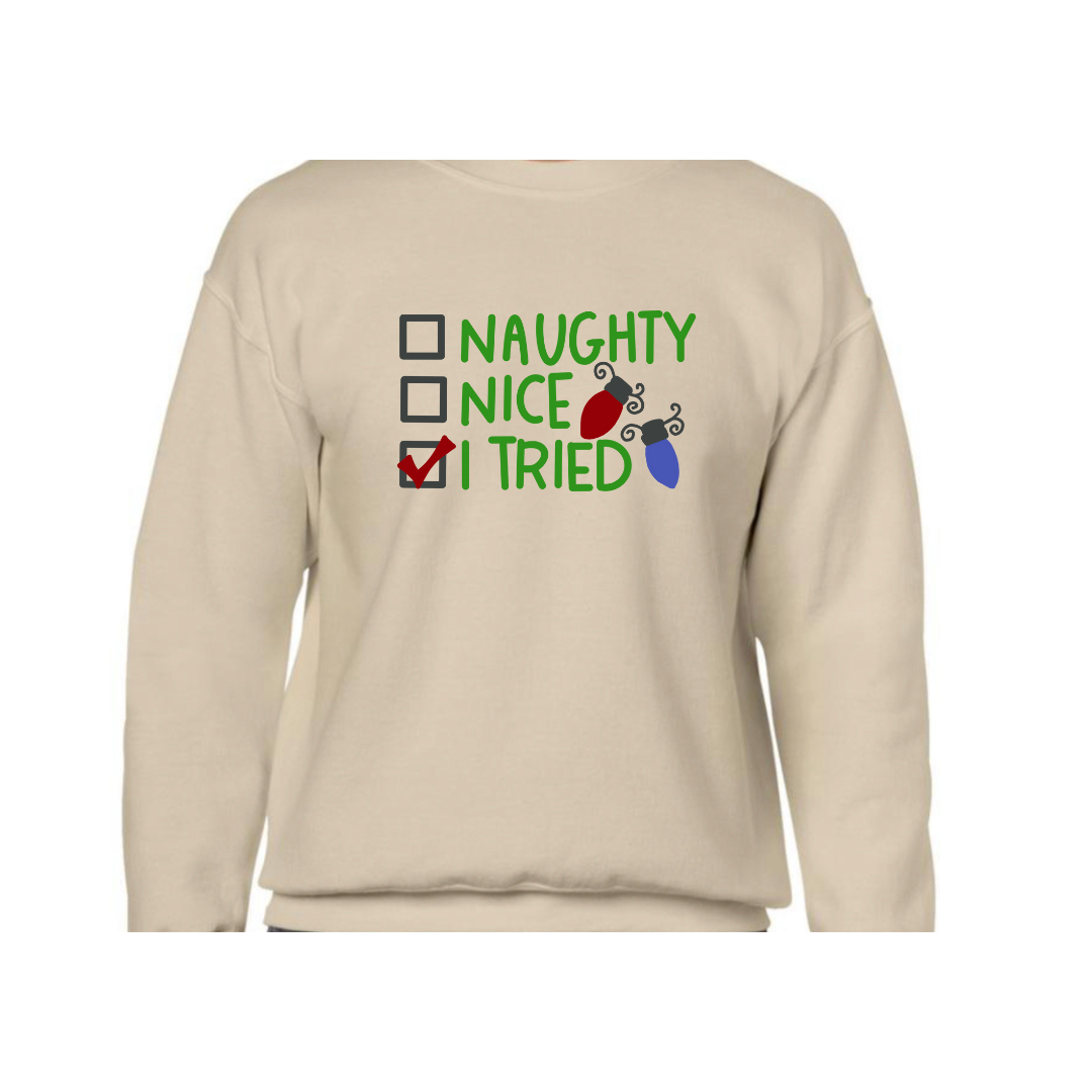 Naughty, nice, I tried Sweater