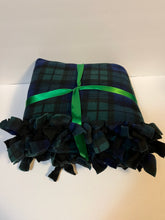 Load image into Gallery viewer, Green/Blue/Black Plaid Blanket
