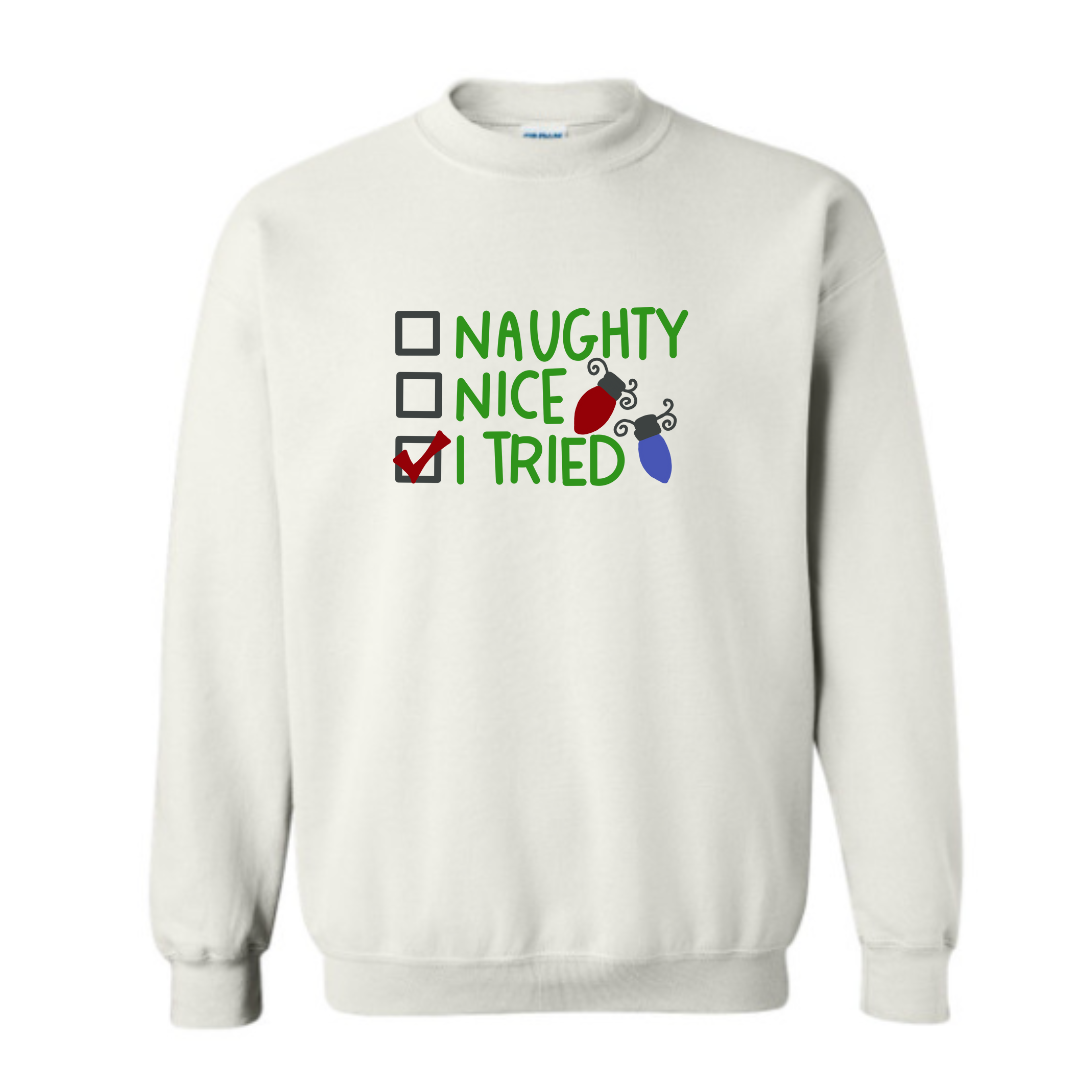 Naughty, nice, I tried Sweater